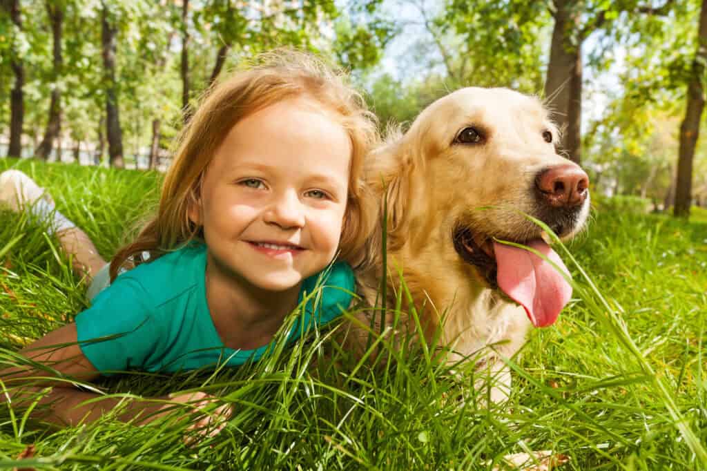 how do dogs help kids gut health? 