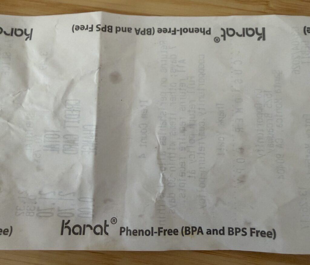 are paper receipts toxic?